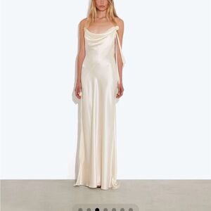Rat & Boa Cream Satin Slip Maxi Dress